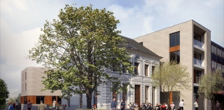 So sollen das Alte Pastorat und der Neubau einmal aussehen. Grafik: Architekturbüro Schönborn und Hölscher