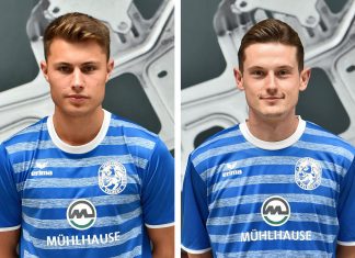 Noah Abdel Hamid und Manuel Schiebener (r.)bleiben der SSVg Velbert. Foto: SSVg