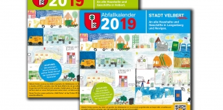 So sehen die Abfallkalender 2019 für Velbert-Mitte und für Velbert-Neviges und -Langenberg aus. Foto: TBV