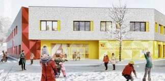 So soll die Grundschule an der Kastanienallee aussehen. Visualisierung: Depenbrock