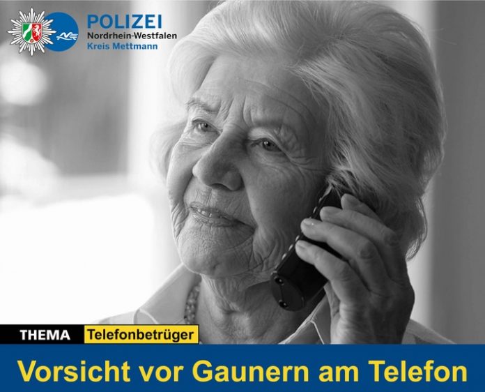 Die Kreispolizeibehörde Mettmann warnt aus aktuellem Anlass vor Telefonbetrügern. Foto: Polizei Mettmann