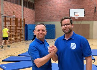 Die beiden Vorstandsvorsitzenden beim Wintertraining des Vereins: Steffen Rentsch (Vorstandsvorsitzender) und Christian Milde (stellv. Vorstandsvorsitzender). Foto: RV Edelweiss