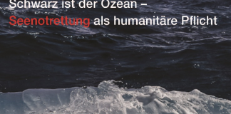 Die Caritas bringt die Aktion "Schwarz ist der Ozean – Seenotrettung als humanitäre Pflicht" als Veranstaltungsreihe in die Mettmanner Stadtbibliothek. Bild: Caritas (Auszug Flyer)