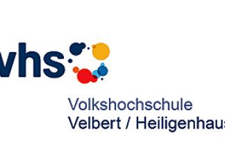 Die Volkshochschule Velbert/Heiligenhaus informiert. Logo: VHS