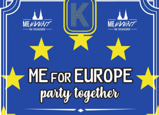 Am Freitag, 24. Mai, findet im "Golden K" eine Party unter dem Motto "ME for Europe" statt. Bild: Veranstalter (Auszug, Flyer)