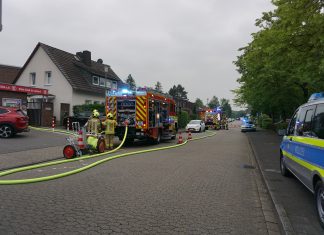 Das Feuer in dem Vereinsheim auf der Jahnstraße ist vermutlich vorsätzlich verursacht worden. Foto: Feuerwehr