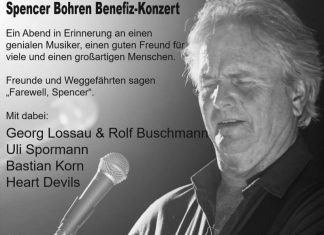 Ein Benefiz-Konzert zu Ehren des verstorbenen Musikers Spencer Bohren findet am 12. Juli statt. Bild: Veranstalter (Plakatauszug)