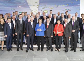 Die NRW-Landräte haben sich in Berlin mit der Bundeskanzlerin ausgetauscht.. Foto: Kreis ME
