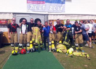 Die Ratinger Feuerwehr wird wieder in voller Montur den Zeit Zeit Seeuferlauf absolvieren. Foto: leichterlaufen.de