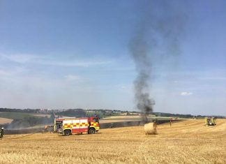 Die Mettmanner Wehr löschte einen ausgedehnte Feldbrand. Foto: Kreisstadt Mettmann