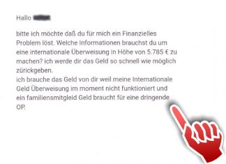 Vorsicht, Trickbetrug: Solche oder ähnliche E-Mails gehen nach Angaben des Bürgervereins an Kassenwarte. Bild: Bürgerverein (Montage: André Volkmann)