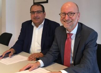 Kreisvorsitzender Jens Geyer mit dem Vorsitzenden der Kreistagsfraktion, Manfred Schulte. Foto: SPD