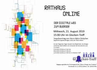 Eines der Themen im Glocken-Treff: Die digitalen Service-Angebote des Rathauses. Grafik: Veranstalter