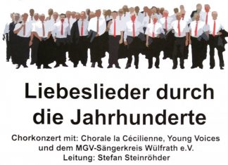 Am 5. Oktober veranstaltet der MGV Sängerkreis das Konzert mit "Liebesliedern durch die Jahrhunderte". Plakat: MGV Sängerkreis