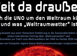 Am 3. November geht es im Planetarium in Erkrath-Hochdahl um die UNO und das Thema "Weltraumwetter". Bild: Veranstalter (Plakat-Auszug)