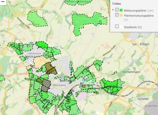 So sieht die interaktive Karte zur Bauleitplanung auf der städtischen Webseite aus. Bild: www.mettmann.de