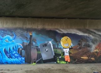 Die Wände der Unterführung am Düsselring zeigen Graffiti-Kunst mit Botschaft. Foto: Kreisstadt Mettmann