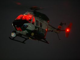 Polizeihubschrauber über Ratingen: Einsatz in der Nacht Bei der Suche kam auch ein Polizeihubschrauber zum Einsatz. Foto: Symbolbild (Polizei)