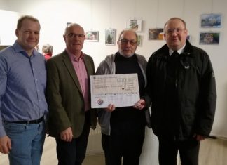 Stefan Lederer, Wilfried Meiswinkel, Bruder Luis und Pfarrer Herbert Ullmann. Foto: Kolping