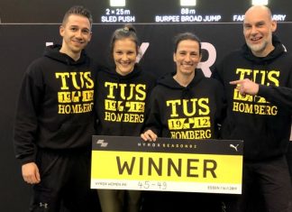 Die Athletinnen und Athleten des TuS Homberg freuen sich über ihre Leistungen. Foto: TuS Homberg