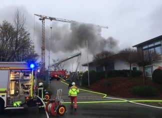 Bei Eintreffen der Brandschützer war eine starke Rauchentwicklung erkennbar. Foto: Feuerwehr Haan