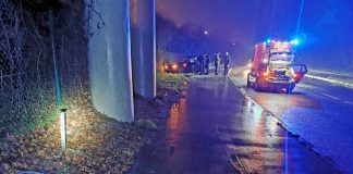 Der Unfallort auf der Flandersbacher Straße in Wülfrath. Foto: Polizei