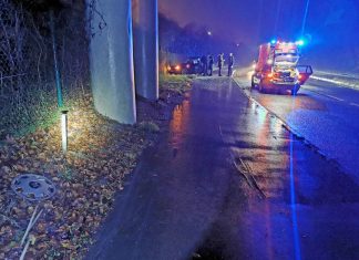 Der Unfallort auf der Flandersbacher Straße in Wülfrath. Foto: Polizei
