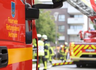 Die Feuerwehr Mettmann in Aktion. Foto: André Volkmann/Archiv