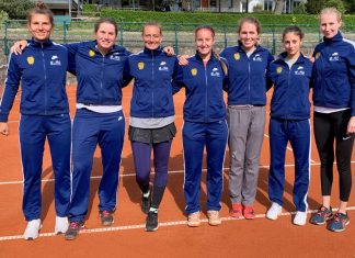 Von dem erfolgreichen NBV-Damen-Kader aus dem letzten Sommer waren alle Spielerinnen mit Ausnahme von der Spanierin Marina Bassols Ribera, auch in der Wintersaison im Einsatz: (v.l.) Isabel Heupgen, Bernice van de Velde, Cindy Burger, Marina Bassols Ribera, Lauren Wagenaar, Ana Sovilj und Anna Schubries. Foto: privat