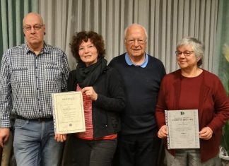 Die BSG Velbert ehrte Hans Werner Salzmann, Marion Dommenz, Werner Stasik und Doris Vorberg. Foto: privat