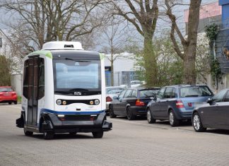 Einen solchen selbstfahrenden Bus zwang der Quad-Fahrer zu einer Vollbremsung. Symbolfoto: Stadt Monheim am Rhein