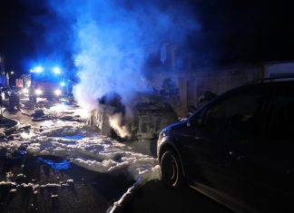 Der Brandort an der Feldstraße. Foto: Polizei