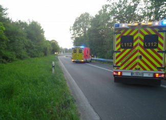 Im Bereich der Auffahrt zur A 52 ereignete sich der Unfall. Foto: FW Ratingen