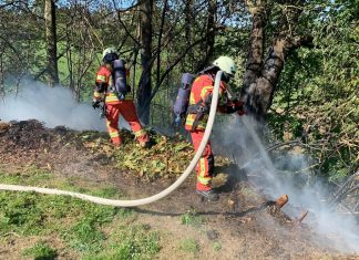 An der Losenburg in Velbert hat die Feuerwehr den Brand in einem Waldstück gelöscht. Foto: Feuerwehr Velbert
