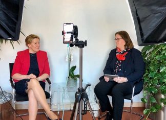 Das Gespräch von Kerstin Griese und Franziska Giffey wurde per Livestream übertragen. Foto: Büro Griese