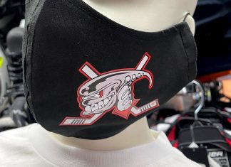 Logo-Masken der Ice Aliens: Jedes Vereinsmitglied erhält ein kostenloses Exemplar. Foto: Ice Aliens