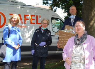Tafel-Leiterin Gisela Fleter (r.) mit Christel Heilmann, Gerlinde Hermann und Gregor Neumann. Foto: BV Metzkausen