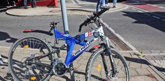 An dem Mountainbike des Jugendlichen brachen Teile des Rahmens ab. Foto: Polizei