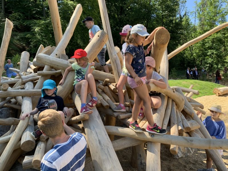 Klettererlebnisse standen ganz oben auf der Wunschliste der in das Projekt einbezogenen Spielplatzpaten der Gemeinschaftsgrundschule aus Mettmann. Foto: Kreis Mettmann