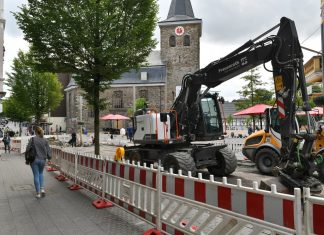 An der Friedrichstraße in Höhe der Corbygasse wird seit dieser Woche gebaut. Foto: Mathias Kehren