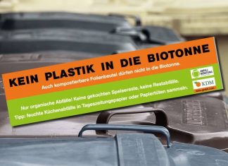 Diese Aufkleber werden auf die Biotonnen aufgebracht. Foto: pixapay/ Bild: Kreis ME, KDM GmbH