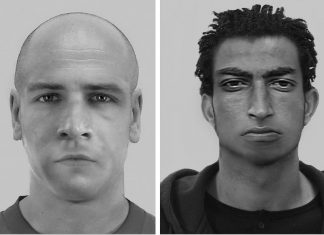 Die Polizei fragt: Wer hat an einem der beschriebenen Orte den Vorfall beobachtet, kann sonstige sachdienliche Angaben machen oder kennt möglicherweise sogar die abgebildeten Täter? Wer hat unter Umständen das beschriebene Auto gesehen? Fotos: Polizei