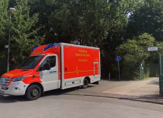 Ein Rettungswagen brachte die Frau in ein nahe gelegenes Krankenhaus. Foto: Polizei