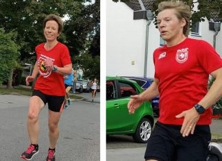 Britta Ludwig gewann über zehn Kilometer, Jan Fischer über die Fünf-Kilometer-Distanz. Fotos: TuS Breitscheid