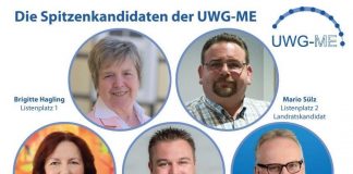 Die fünf Spitzenkandidaten der UWG-ME. Fotos: UWG-ME