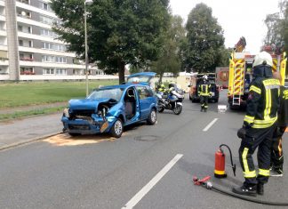 Der Unfall ereignete sich auf der Berliner Straße. Foto: FW Mettmann