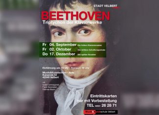 Die Musik- und Kunstschule Velbert veranstaltet eine Konzertreihe über Ludwig van Beethoven. Grafik: Veranstalter