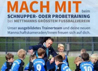 Der FC Mettmann 08 bitet Schnupper-Trainings. Bild: FC 08