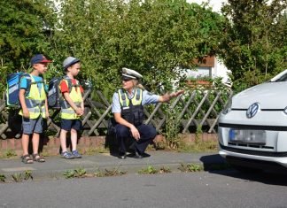 Überall im Kreis Mettmann sind dieser Tage Schulanfänger unterwegs. Foto: Polizei