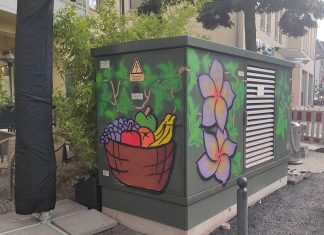 Junge Graffiti-Künstler haben im Rahmen des Jugendkulturjahres weitere Trafostationen der Stadtwerke mit Graffiti-Motiven verschönert. Foto: Stadt Ratingen